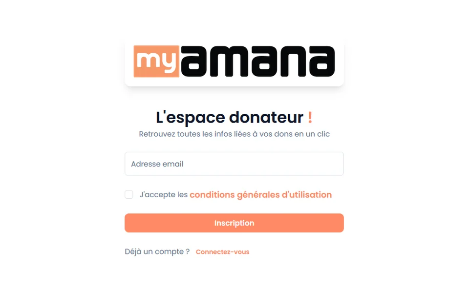 Étape 2 sur myAmana : créez votre compte